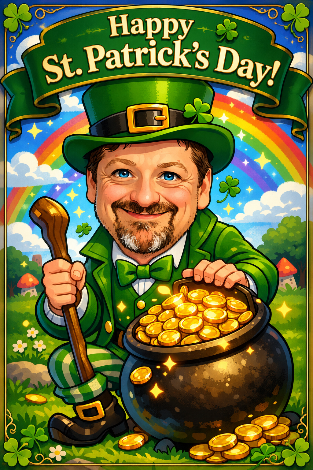 Rick St. Patrick's Day holiday card transformation