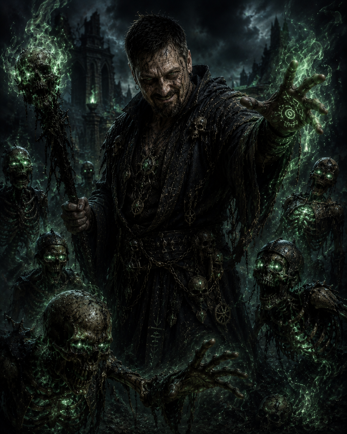 Necromancer stylized image rendering